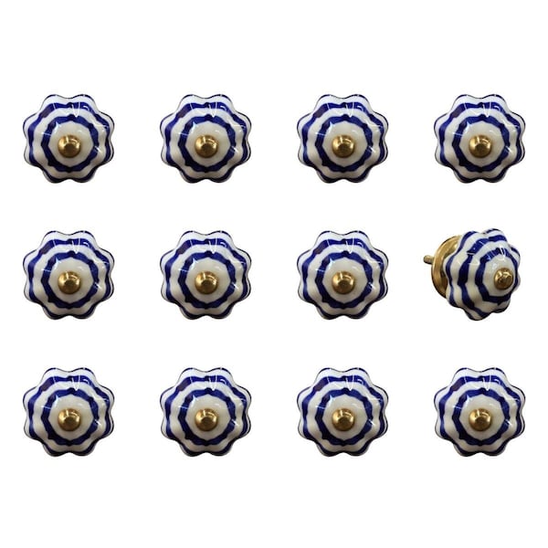 Decoracion K3544 Knob It - White Blue & Copper, 12PK DE3088379 - main
